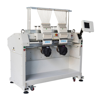 QS-1202C double Head Computerized Embroidery Machine Dahao Computer for T shirt logo label hat Embroidery Machine