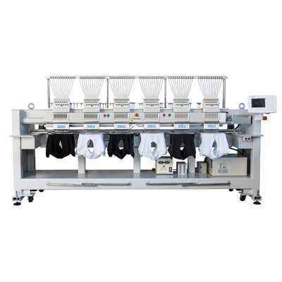 QS-1206 6 Heads Computerized Embroidery Machine Dahao Computer for T shirt logo label